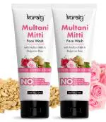 KURAIY Multani Mitti Enriched With Turmeric & Saffron, For Pimple Control Face Wash 75ml pack of 2