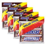 Snickers Chocolate Bars, Loaded with Nougat & Caramel, Variety Pack, Pack of 4, 125g