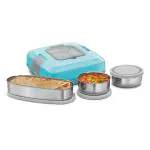 Milton FLATRON ELECTRIC TIFFIN Stainless Steel Spill-Proof Lunch Pack, Blue