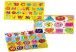 Toyshine 3 in 1 Wooden Picto-Puzzle ABC, 123 (1-20) and Shapes Puzzle Toy