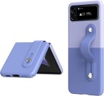 SCALEBEE Back Cover for Samsung Galaxy Z Flip 4 / Flip4 5G Ultra-Thin Lightweight Leather Strap Kickstand Cover