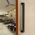 LAPO 48-inch Handle for Main Door and Pull-Push for Wooden and Glass Door(Black Finish,Pack of 1)