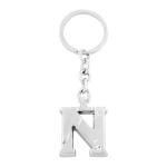 GCT English Alphabet Letter N Name (KC-0103) Silver Metal Keychain for Car Bike Men Women Kids Keyring