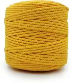 Macrame KnottCord Natural Cotton Yellow Thread100 m