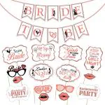 Zyozique Bachelorette Party / Bridal Shower Decorations Kit - Bride To Be Banner & Bride To Be Photobooth Props, Bride To Be Decorations Set (Pack O