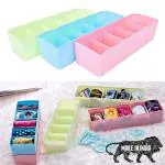 LISHONN Plastic Socks Rack Undergarments Innerwear Cosmetic Makeup Drawer Organiser Partition Grids Storage Box Multicolour Set of 8