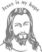 Lanstick Vinyl Multicolor Jesus Is My Hope Image Self Adhesive Wall Sticker 50 cm