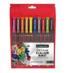 Classmate Octane Colour Burst-Multicolour Gel Pens (Pack of 10) | Gold & Silver Glitter Sparkle Pens|10 Colour Ink Shades for Art Lovers and Kids|Fun at Home Essentials