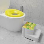 TechHark Combo of Baby Toilet Seat And Baby Stool, Anti-Sleep, Non-Toxic Durable Material Stool  (Yellow, Pre-assembled)