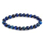 P M TRADERS Natural Blue Tiger's Eye Bracelet 8 mm Stone Bracelet Crystal Bracelet for Reiki Healing and Crystal Healing (Pack:- 1)