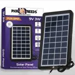 Pick Ur Needs Solar Panel 9V 3W Board Waterproof Transmittance Polycrystalline Solar Panel 4 hrs Lantern Emergency Light (Black)