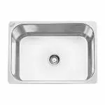 Ruhe Square Single Bowl 24 x 18 x 9 inches Kitchen Sink | 304-Grade Stainless Steel Square Single Bowl Kitchen Sink | Glossy Finish | Kitchen Sink / Sink Coupling / Waste pipe