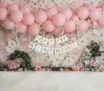 SpecialYou.in Pastel Pink Happy Birthday Balloons Theme Decoration for Girls with White HBD Banner, Pastel Color balloons- set of 53 Items