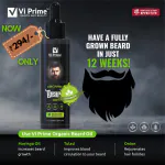 Vi Prime Organic Beard growth Oil in beauty For Men for fast Beard Growth serum natural Beard colour with Onion and Moringa extracts,100% Natural and Organic,Strengthens Uneven Patchy Beard growth oil in All Groceries I ideal for Daily use-60 ml