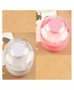 Kritiu Baby Powder Puff With Case, Pink and Cream(Pack Of 2)