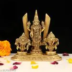 Chkoteravatiya Brass Shanku Chakra Murti Pure pital murti idol | Religious Idol & Figuriene for Home Decoration | Temple Idols | 8cm