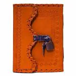 pranjals house Orange Leather Handcrafted Diary 100 Pages