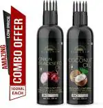 Desi Crew Onion Blackseed and Coconut Oil for Skin, Body and Hair Care 100 ml Each
