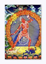 Tamatina Multicolor Thangka Maa Kaali Buddhism Traditional Art Canvas Painting - 36X24 Inch