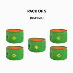 MyOwnGarden 12x9 Inch Green Growbag for Home Gardening Pack of 5
