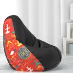 Biggie Bean Bag - Size : 3XL - 3D Printed Teardrop Bean Bags - Designed by : DonnaPaula London - Color: I Like Yoga - H - Black Peach - Bean Bag Cover - Best 3D Printed Bean Bag for Living Room - Luxury Bean Bag - Lounge Chair Latest Bean Bag