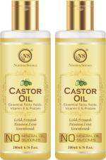 Nuerma Science Premium Castor Oil, 100% Pure (For Hair Growth, Anti Dandruff, Nails Growth, Eyebrows growth, Beard Growth) (Pack of 2) 200 ML Each