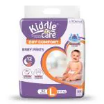 Kiddle Care Dry Comfort Baby Diaper Pants, Large (L) Size_62 Count, Up to 12 Hours Protection, Leak Proof, Wetness Indicator, Pack of 1, 9-14 Kg