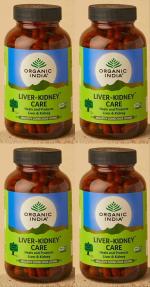 Organic India Liver-Kidney Care Veg Capsule Ayurvedic Medicine (4 Packs, 180 Veg Capsule in Each Pack)