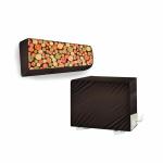 The Furnishing Tree Coffee No62 PVC Abstract Indoor And Outdoor AC Cover Set For 1.5 Ton Daikin MTKM50 25.4 X 92.7 Cm (Pack Of 2)