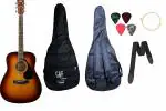 G & F Yamaha F280 Acoustic sprucewood Guitar Dreadnought With Guitar Bag, Belt, String Set, Plectrums & Guitar StAnd (Tsb)