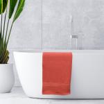 Rangoli Orange Cotton Quick Dry Coral Bath Towel 70 cm x 140 cm