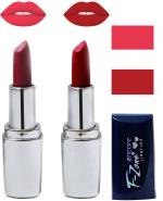 OUR BEAUTY Multicolor Creamy Matte Moisturising Lipstick Ks107, 9 G (Set Of 2)