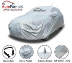 AutoFurnish AERO 100% Waterproof Car Cover for Skoda Slavia (2022) | 30% Thicker GSM | Soft Cotton Lining | UV Reflective Layer | Triple-Stitched | Elastic Bottom | Mirror and Antenna Pockets | Luxury Stylish Car Accessories (Silver)