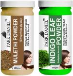 Park Daniel Pure And Natural Mulethi Powder And Indigo Leaf Powder, 100 G Each (Combo Of 2) |Hair Care|Dandruff Control hair Powder|Healthy Strong Hair Mask