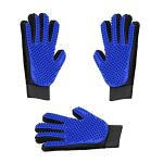 Emily Pets Bathing Gloves Washing Bathing Comb Pet Cleaning Brush Animal Massage Hair Removal for Dog and Cat (Pack of 3, Blue)