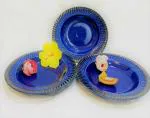 Your Local Store Blue Color Ceramic Full Size Pasta Plate 9 Inch Set Of 3 Plate