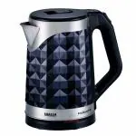 Inalsa Diamante 1300W, 1.8L, Double Wall Electric Kettle|Diamond Cut Design |Stainless Steel Inner Body |Cool touch outer body |Wider mouth| Boil Dry Protection & Auto-Shut Off, Black
