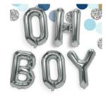 Festiko Silver Foil Balloon Oh Boy Editable Decoration, Oh Boy Foil Balloons