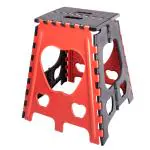 BUSA 18 Inches Super Strong Folding Step Stool for Adults and Kids, Kitchen Stepping Stools, Garden Step Stool Portable Stool (18 inch, Red-Black)
