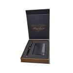 PARKER ASTER LACQUE BLACK GOLD TRIM BALL PEN WITH CARD HOLDER