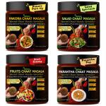 Herbexo Chaat Masala Taste Treat Quartet: Pakora Perk-Up, Fruit Frenzy, Salad Spectacle, Parantha Pop (50 Gram each)