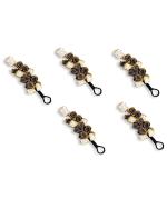 PANAKUMUS Black Tourmaline and Selenite Rough Chunks Vastu Correction Yin Yang Door Hanging for Protection from Negative Energy & Evil Eyes (Black Tourmaline & Selenite) Pack of 5