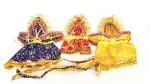 Real Craft Multicolor Silk Lord Jagannath, Subhadra, Balabhadra Idol Vastra Set Dress (Pack Of 3)