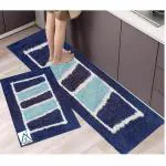ROUSN 100% Cotton Kitchen Floor Mat Runner for Home Decor (120 CM X 45 CM) (Blue Sky )