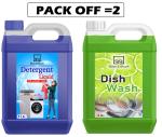 B&B BLISS & BLUSH 5LTR Dish And Toilet wash 5LTR Top Front Liquid with Kitchen Cleaner Dish And Toilet Cleaning Gel - Green