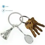 StealODeal Silver Small Badminton Shuttlecock Stainless Steel Key Chain