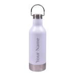 Giftana Personalized Flask Water Bottle with Name, Customized Steel Insulated Water Bottle 500ml with Handle, Hot and Cold Water Bottle, Personalized Gifts for Employee & Mother Day (White, Pack of 1)