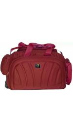 Avila Red Polyester Strolley Duffel Bag with Wheels 55L