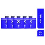 Z Men's Icon Talc, 50g x 5, Spicy & Bold Fragrance, Premium Perfumed Talcum Powder for Men, Prevents Odor, Smooth Texture, Long Lasting Freshness, Ideal for All Skin Types (Pack of 5)