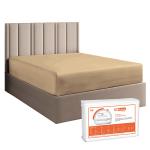 SGI Flat Bed Sheet with 2 Pillow Covers 1000 Thread Count 100% Egyptian Cotton Bedsheet King Size Taupe Solid Comfortable & Durable Sheet